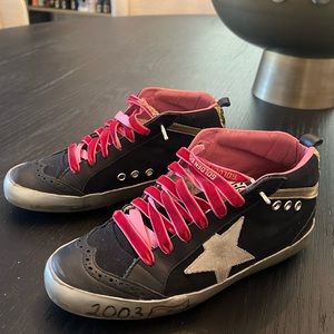 Golden Goose mid star black Canvas / signature ice size 37